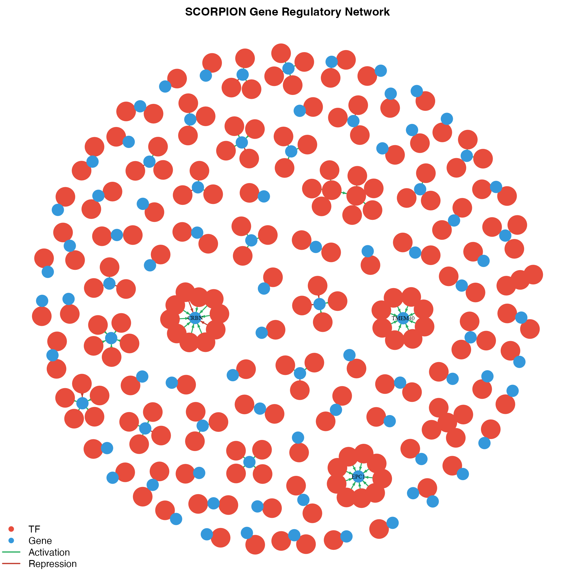 Gene regulatory network visualization