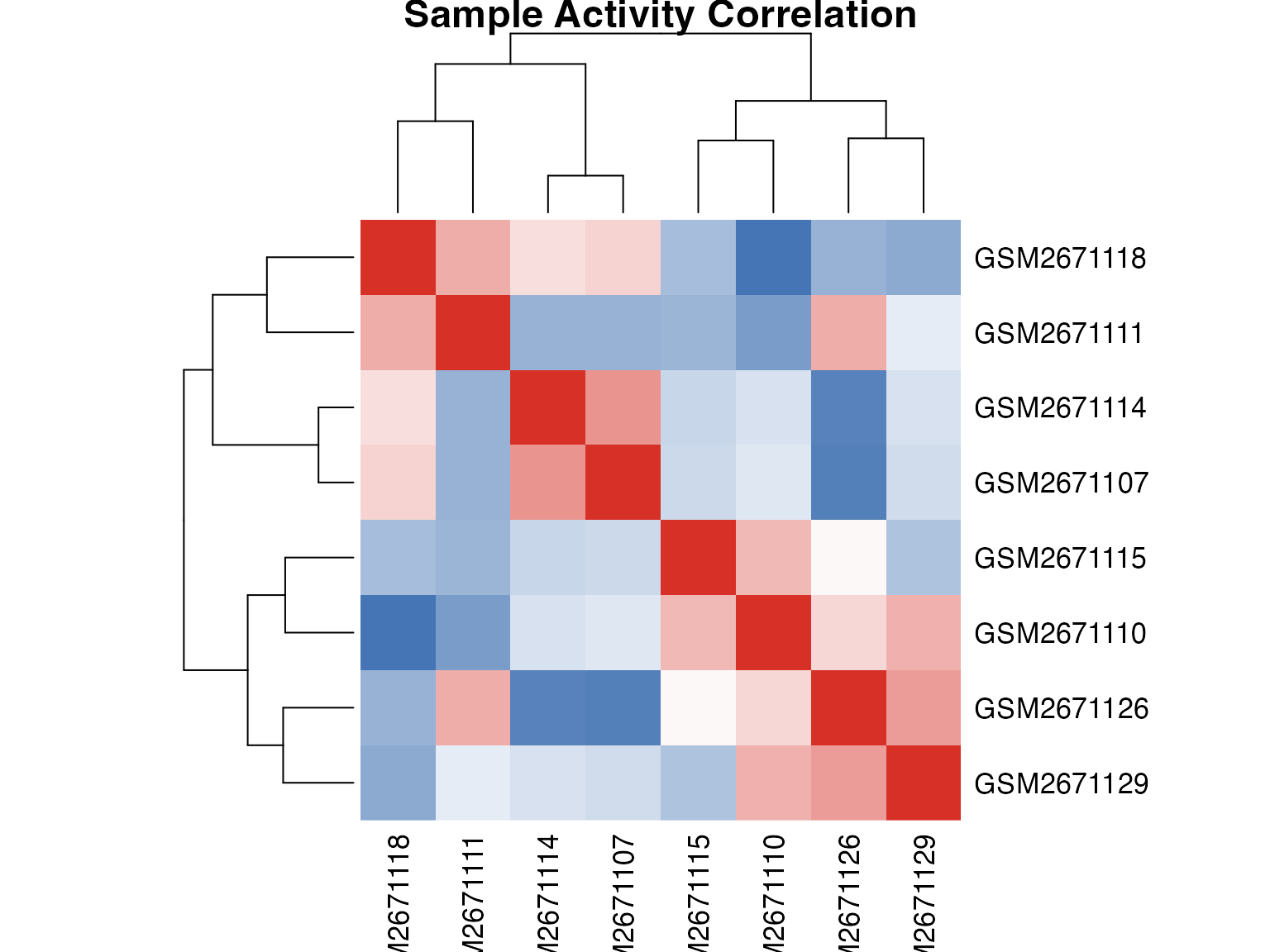 Sample correlation heatmap